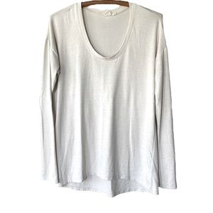 GAP Heather Ivory Scoop Neck Long Sleeve Knit Top Size Medium